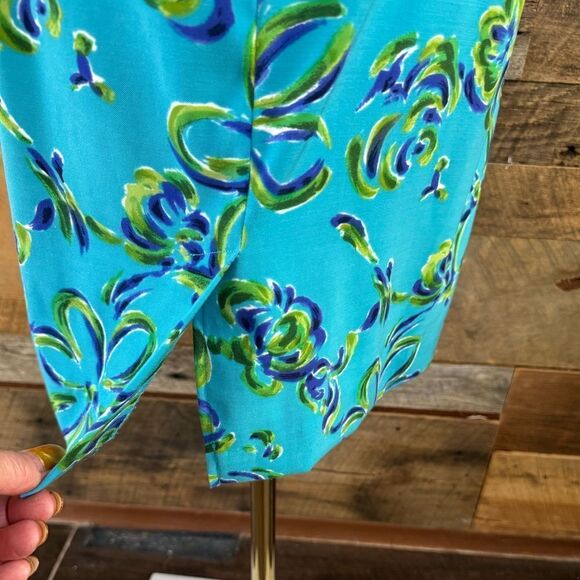 John Roberts Brightly Colored Abstract Floral Sleeveless Dress Back Zipper - Picture 15 of 16